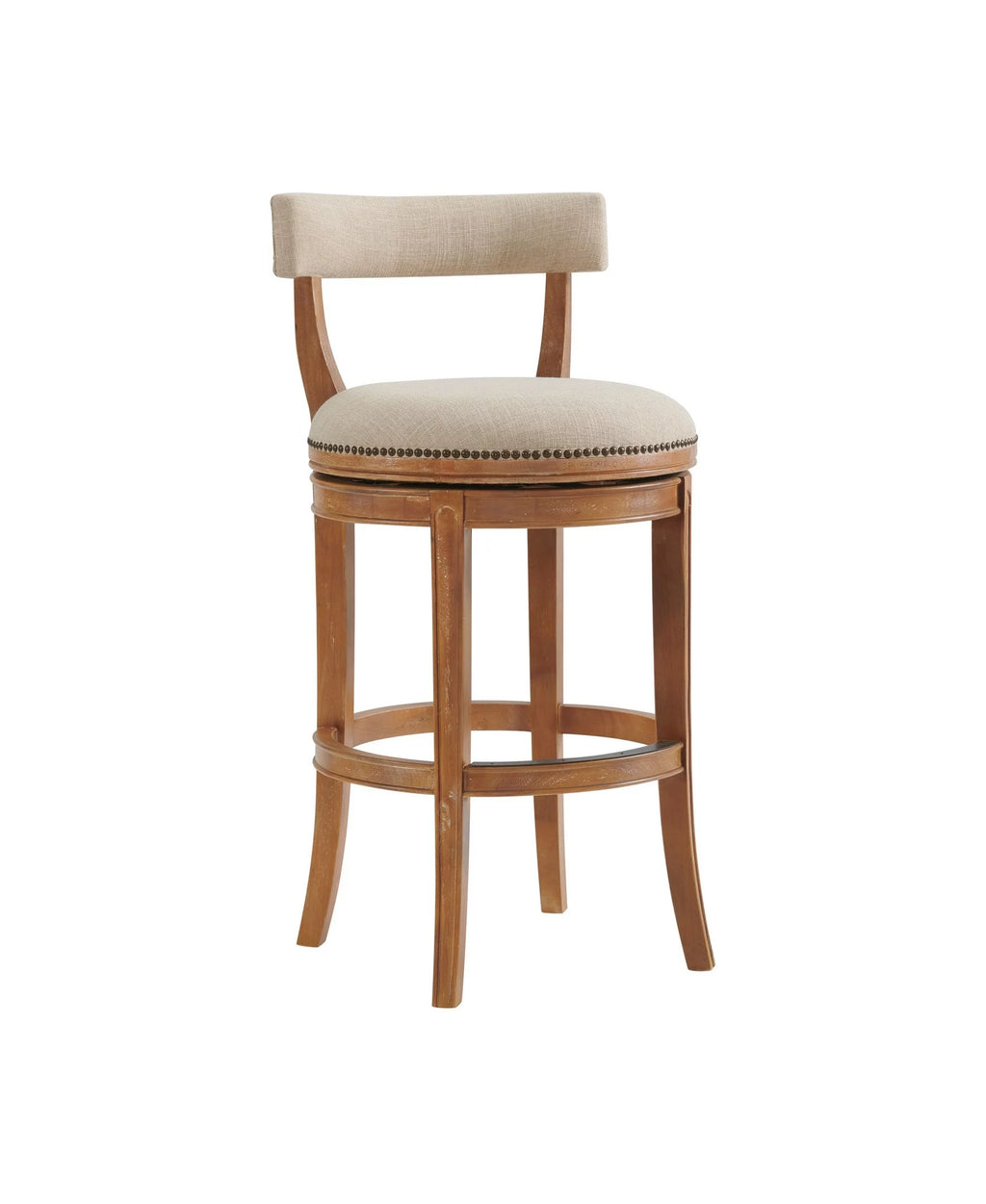 Weathered Brown and Beige Swivel Bar Stool X619
