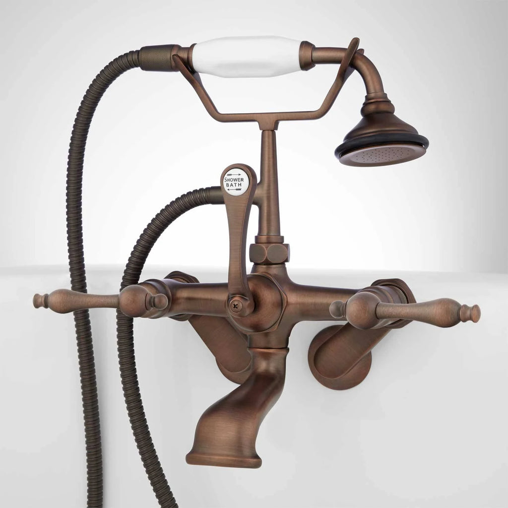 Polished Nickel Tub Wall-Mount Faucet with Hand Shower H8140