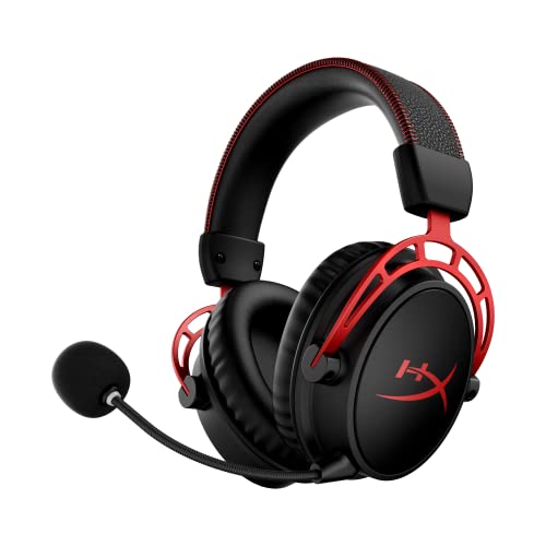 Red Wireless Gaming Headset with 300-hour battery life, Memory foam, Dual Chamber Drivers, Noise-canceling mic, Durable aluminum frame C753857