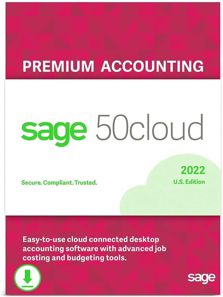 Sage 50cloud Pro Accounting 2022 U.S. One Year Subscription Personal Accounting Software L378572