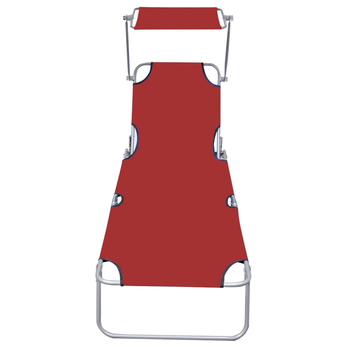 Red Aluminum Adjustable Chaise Chair with Canopy N65028
