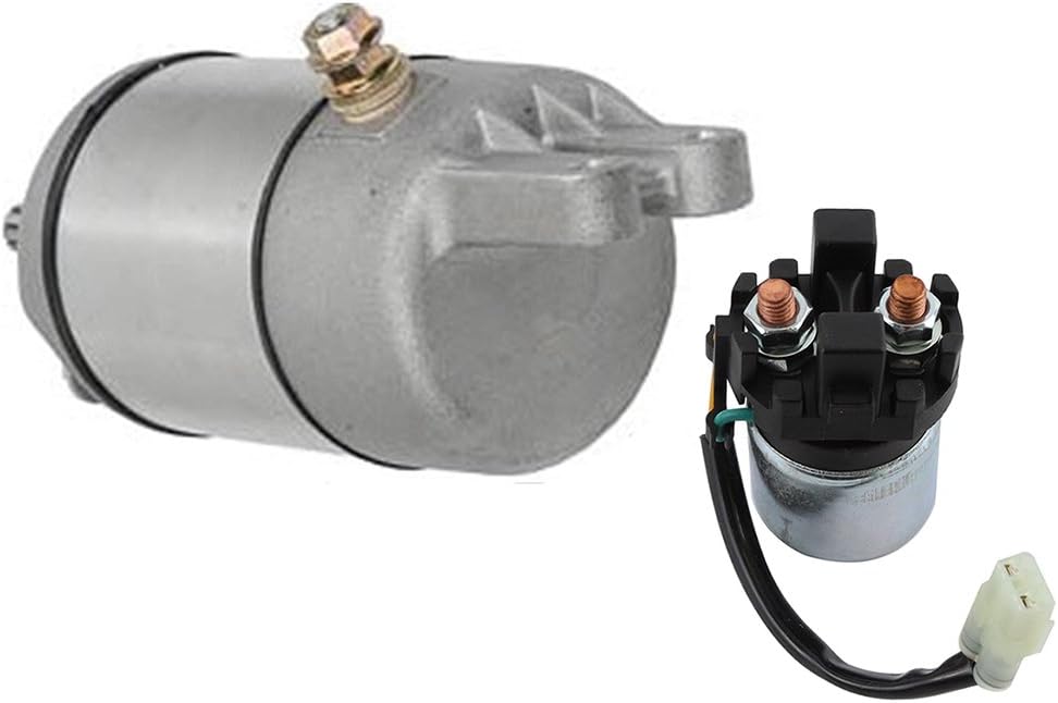 12V Starter & Relay Kit Compatible with Honda ATV TRX450ES 2001, Pack of 2 B136135
