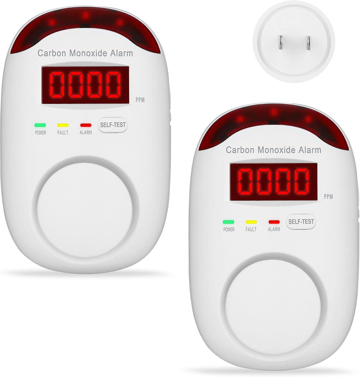 2 Pack Carbon Monoxide Detectors with Digital Display P524