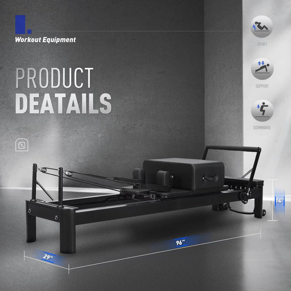 Aluminium Pilates Reformer with Reformer Box and Padded Jump Board J736