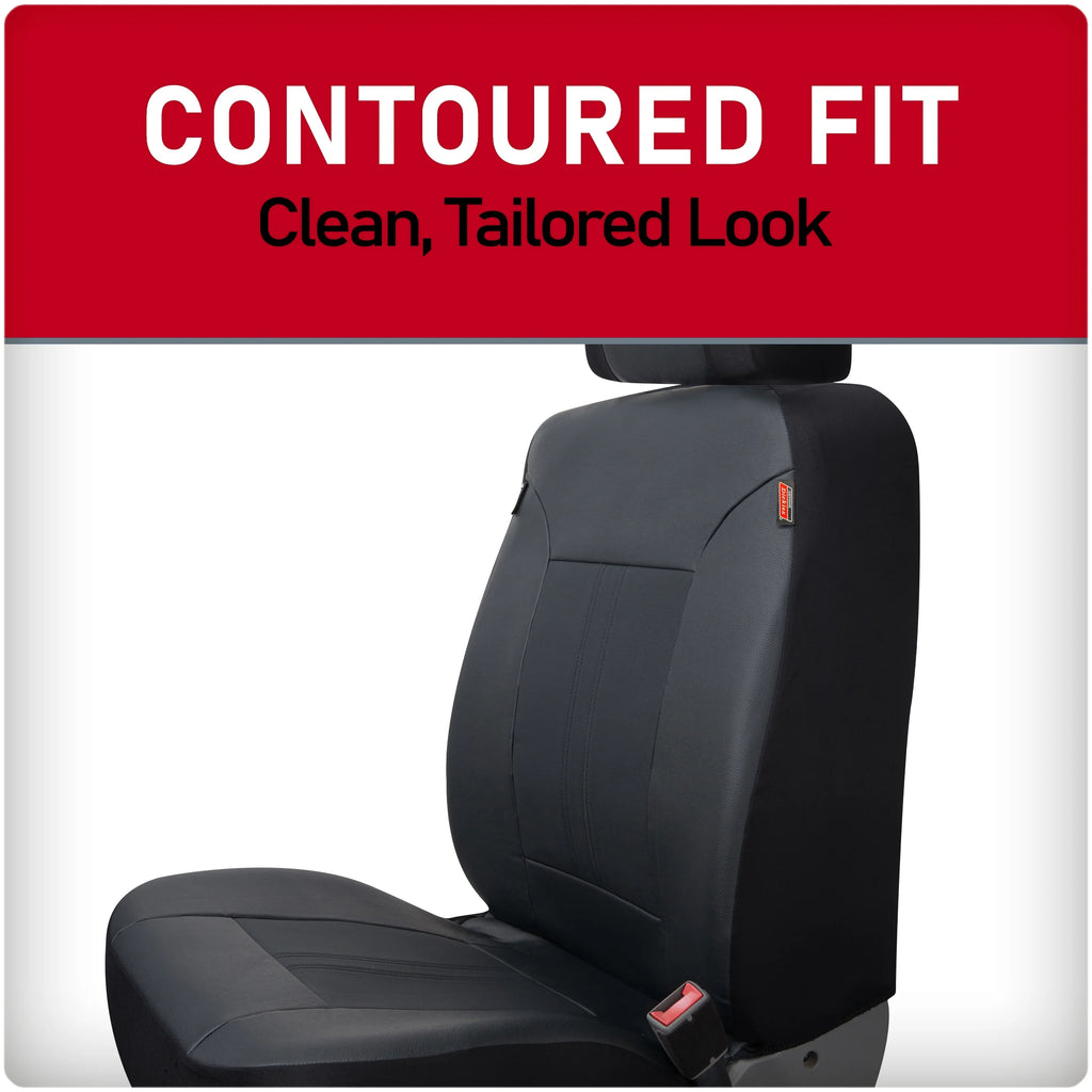 3 Piece Vegan Leather Seat Covers Black V21338