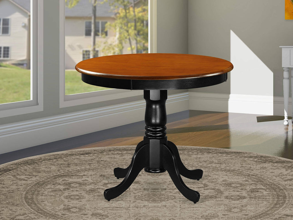 Antique Table Round with Black and Cherry Finish I90419