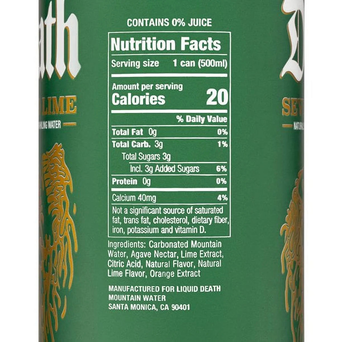 Sparkling Water Severed Lime, 16.9 Fl Oz, 16 Cans G941715