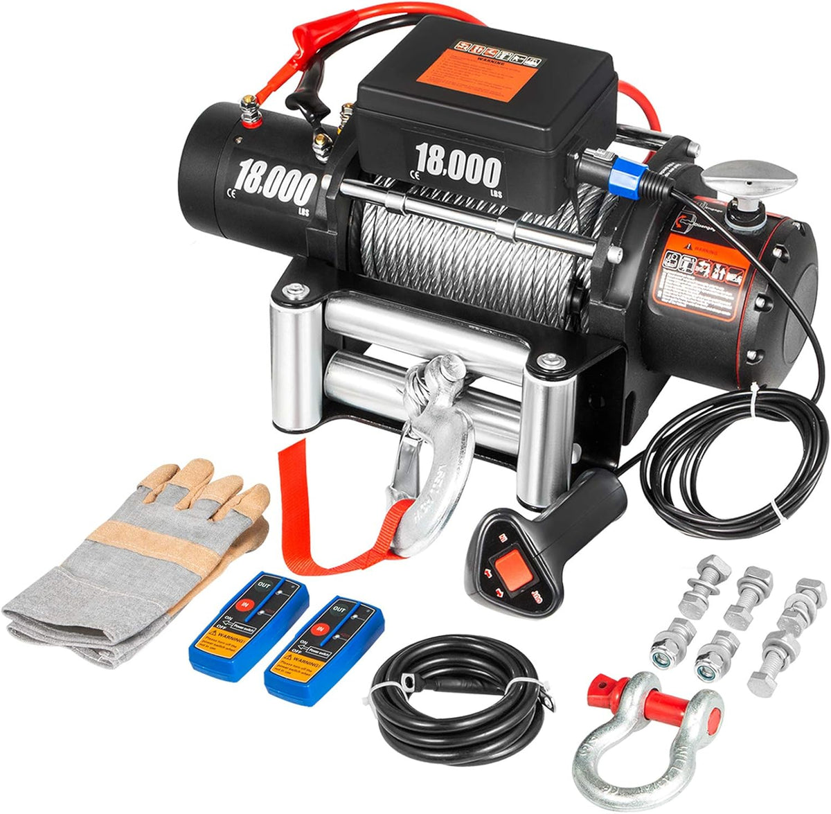 18000lbs Electric Winch with Wireless Remote Control M250