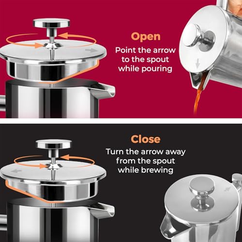 34oz Stainless Steel French Press Coffee Maker Y5964