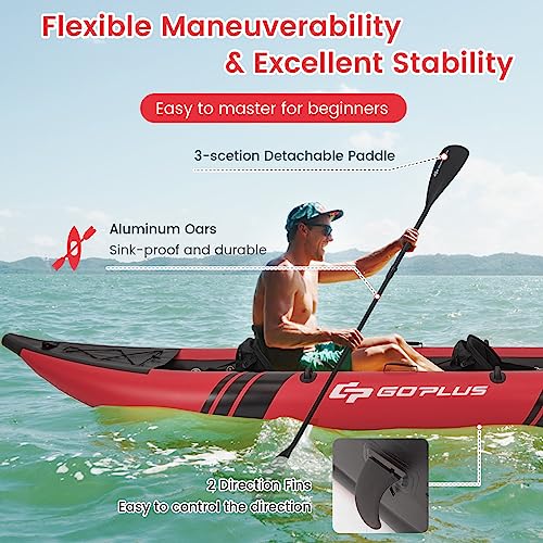 2-person Inflatable Kayak with Aluminium Oars, EVA Padded Seat, Hand Pump, Carry Bag D108932