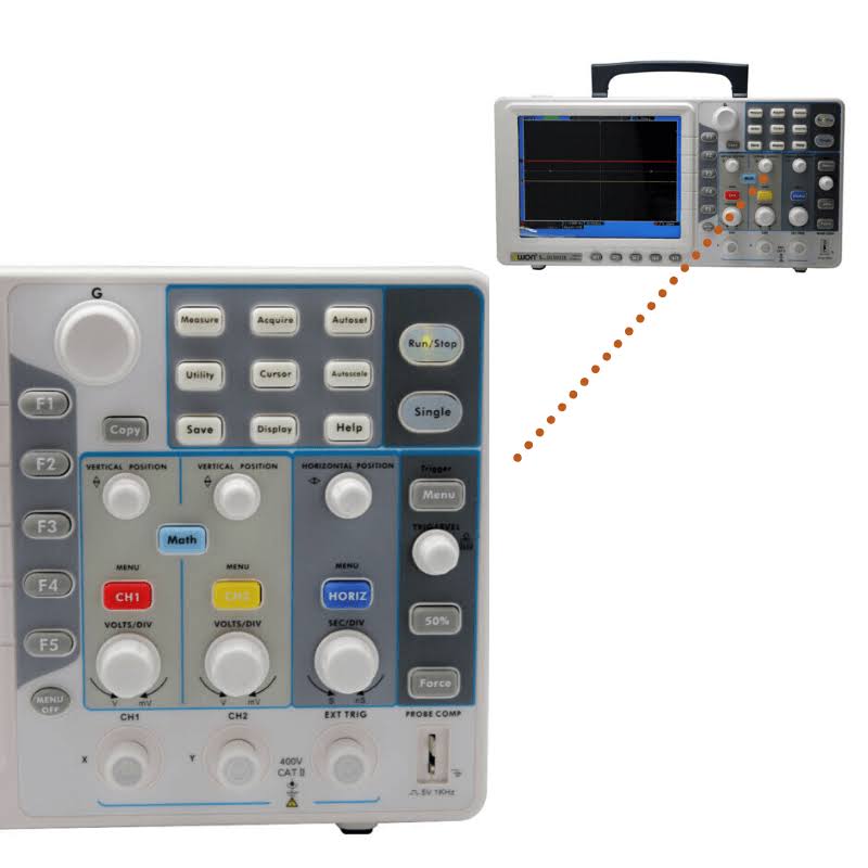 50MHz 2CH Digital Oscilloscope with VGA F501