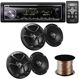 Single DIN Bluetooth CD/AM/FM Receiver with 4 Car Speakers 300W 17cm 2-Way Coaxial X220863