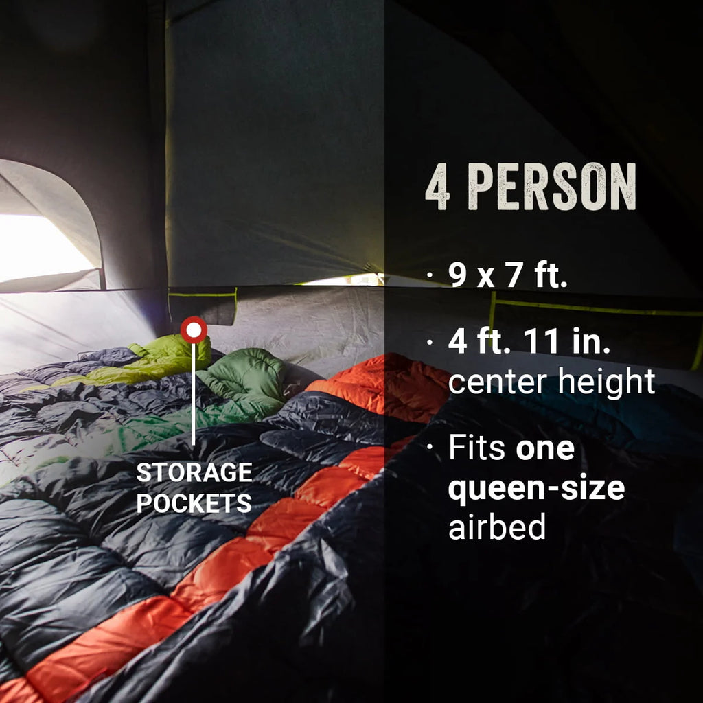 4-Person Dark Room Dome Camping Tent with Screen Room H69824