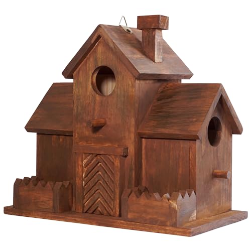 3 Hole Bird House with Bird Feeder W8175