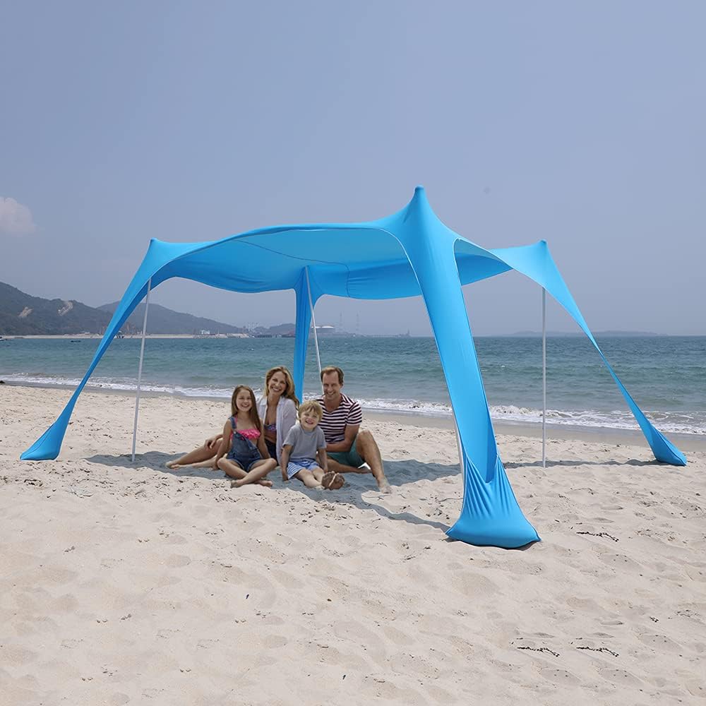 Portable Pop Up Beach Tent Canopy with 4 Poles C997