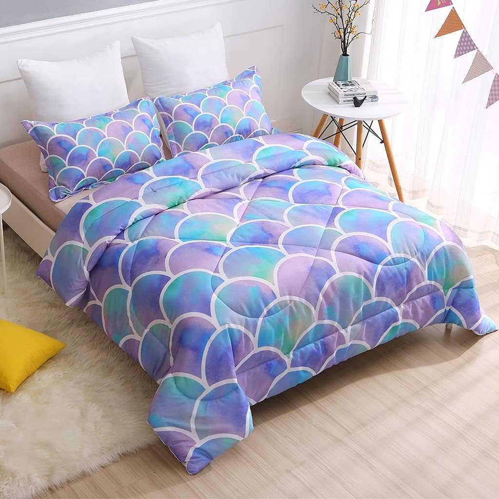 Purple Blue 3 Pieces Twin Size Comforter Set T275104