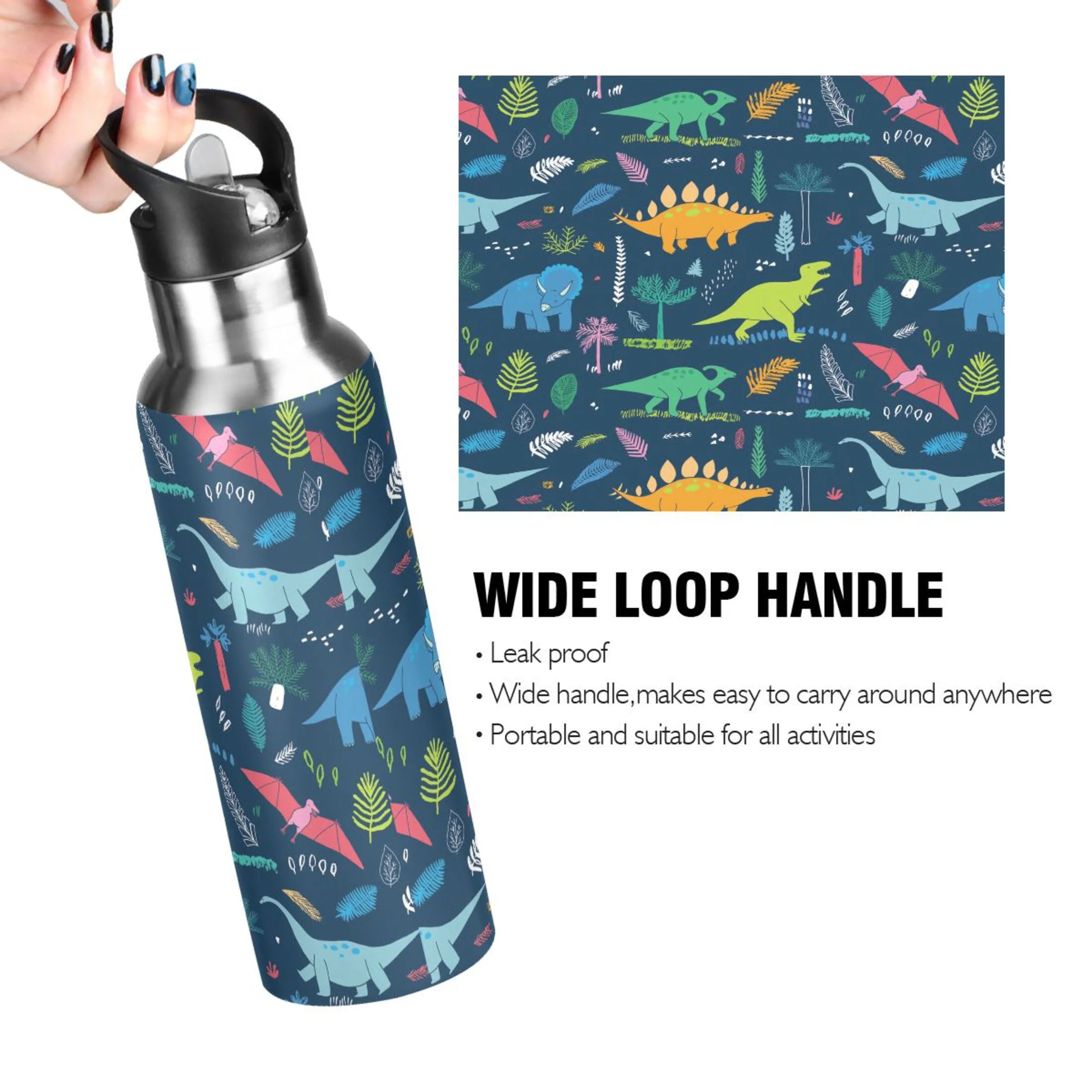 Stainless Steel Water Bottle with Straw Lid Vacuum Insulated 20 OZ V60744