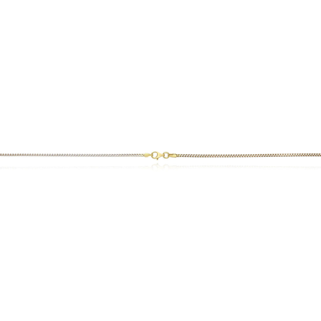 Solid 18K Yellow Gold Over Silver 1.4mm White Pave Franco Chain Necklace 16-24" Z91430