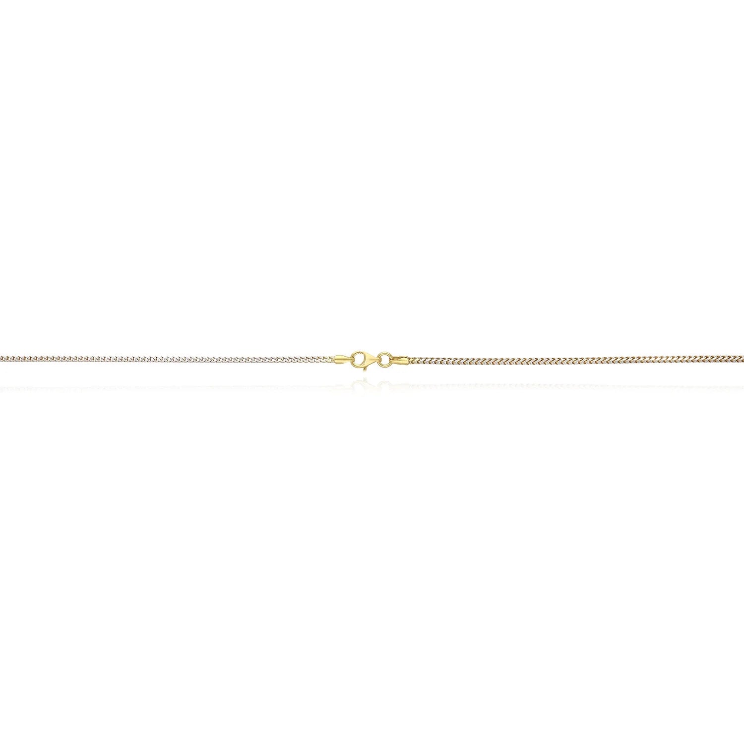 Solid 18K Yellow Gold Over Silver 1.4mm White Pave Franco Chain Necklace 16-24" Z91430