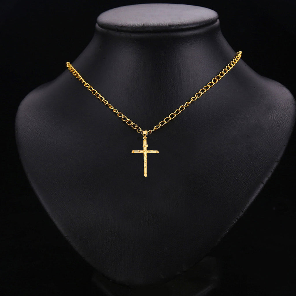 14K Yellow Gold Crucifix Charm Pendant 35 x 23 MM 1.3 grams B5005