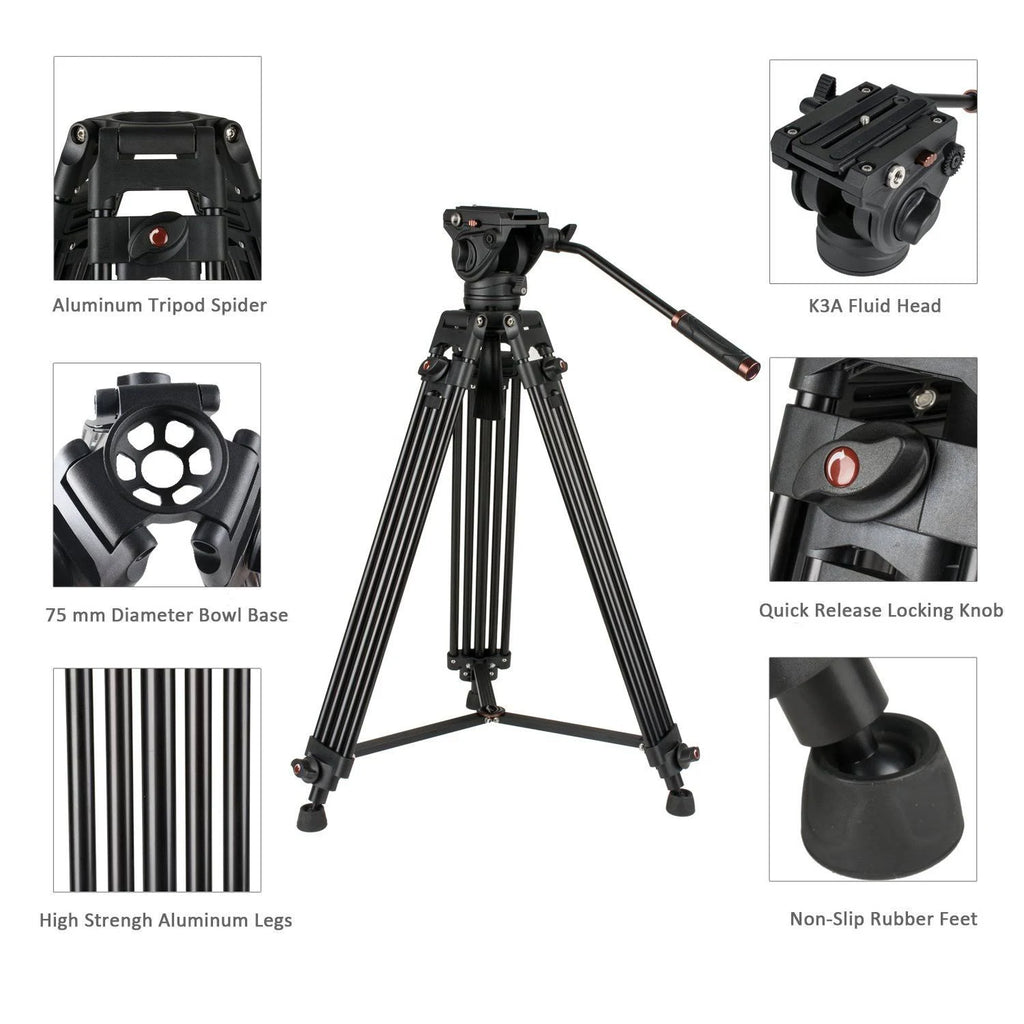 72 inch Aluminum Video Tripod System G9182