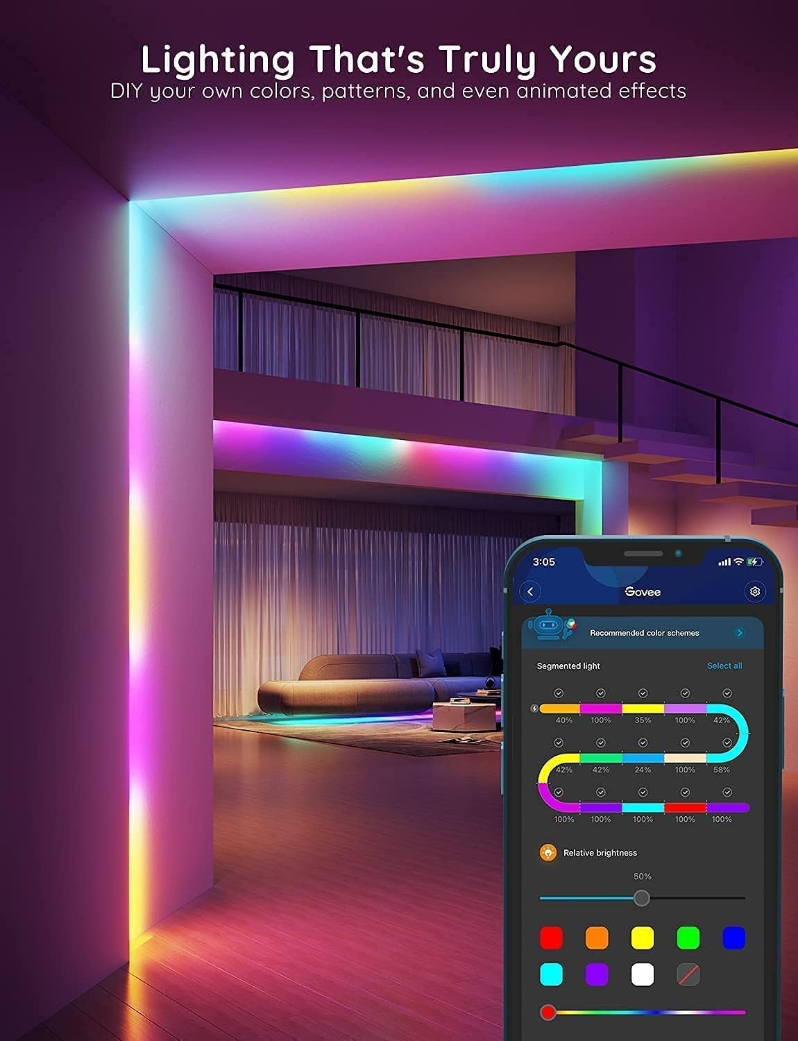 65.6ft RGBIC Smart WiFi LED Light Strip Pack of 2 H921588