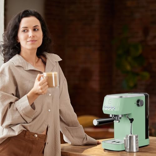 Stainless Steel Espresso Machine 20 Bar with Steam Frother 43.9oz Water Tank B314