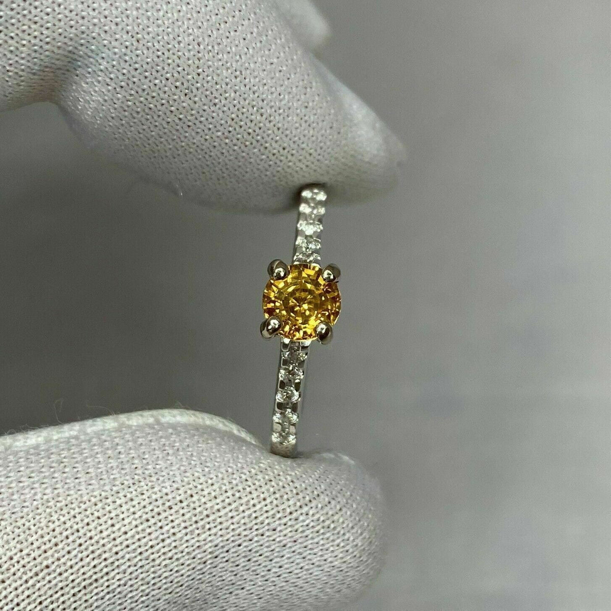 18k White Gold Plated Sapphire Diamond Ring W1879