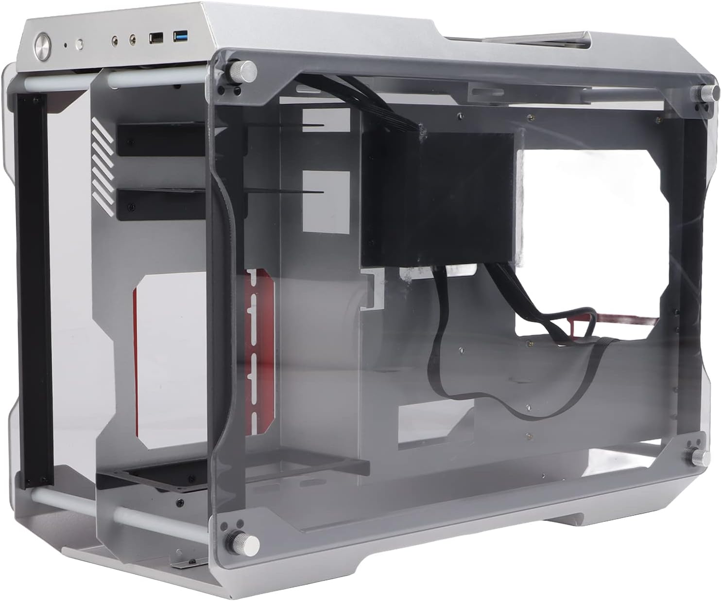 Silver Compact ATX Mid Tower PC Case E4050