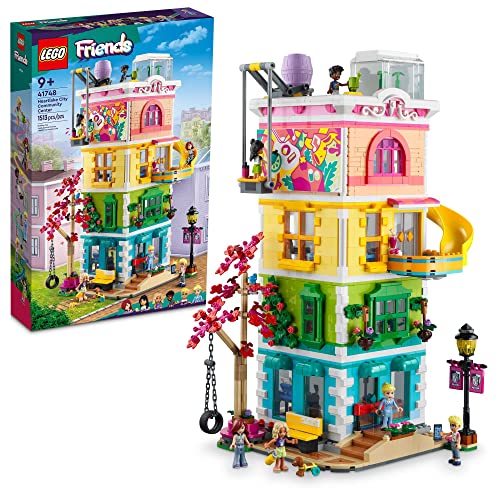 LEGO Friends Heartlake City Community Center 41748 Building Toy Set, 6 Mini-Dolls, Pet Dog R5165