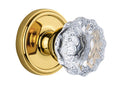 Polished Brass Single Dummy Door Knob with Crystal Knob W6194