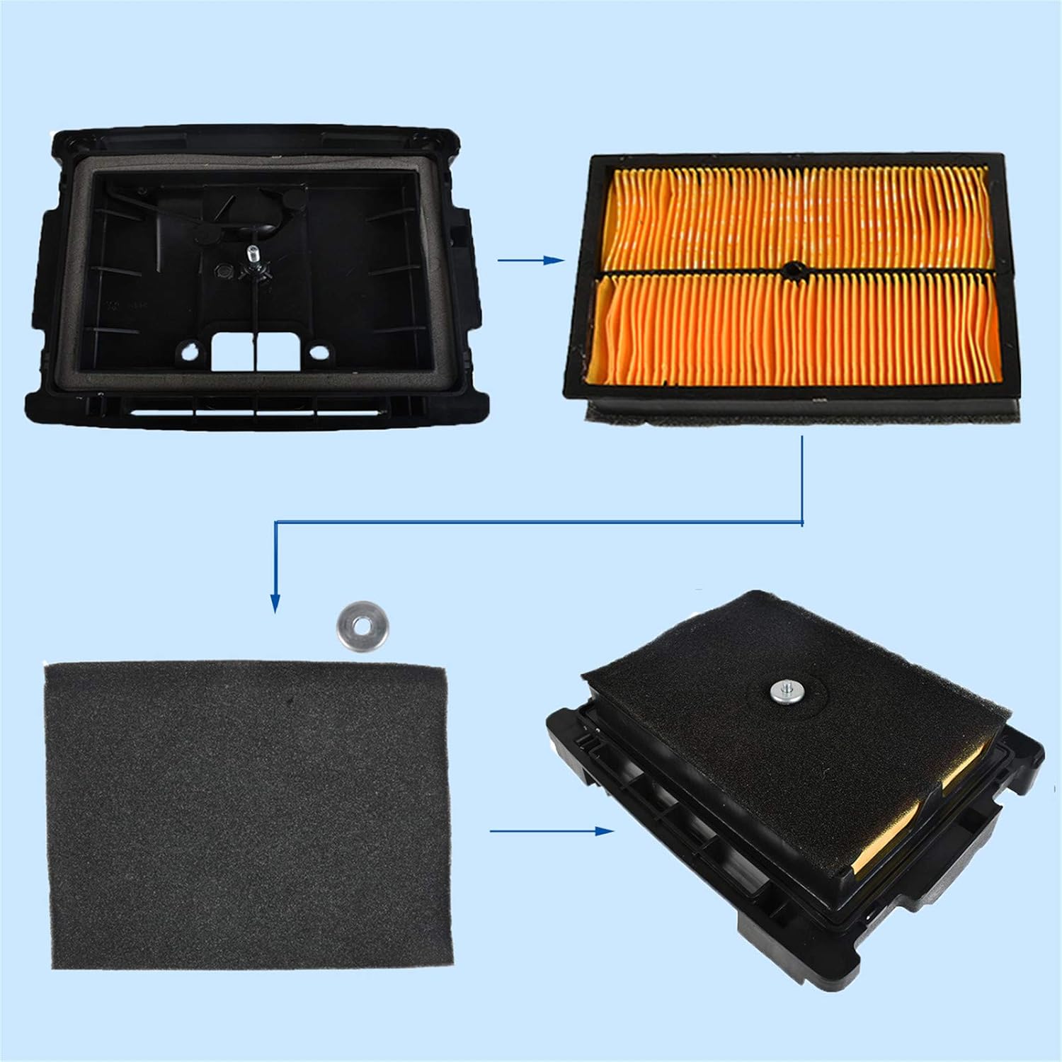 Air Filter Housing Box with Filter Pack of 2 J942748