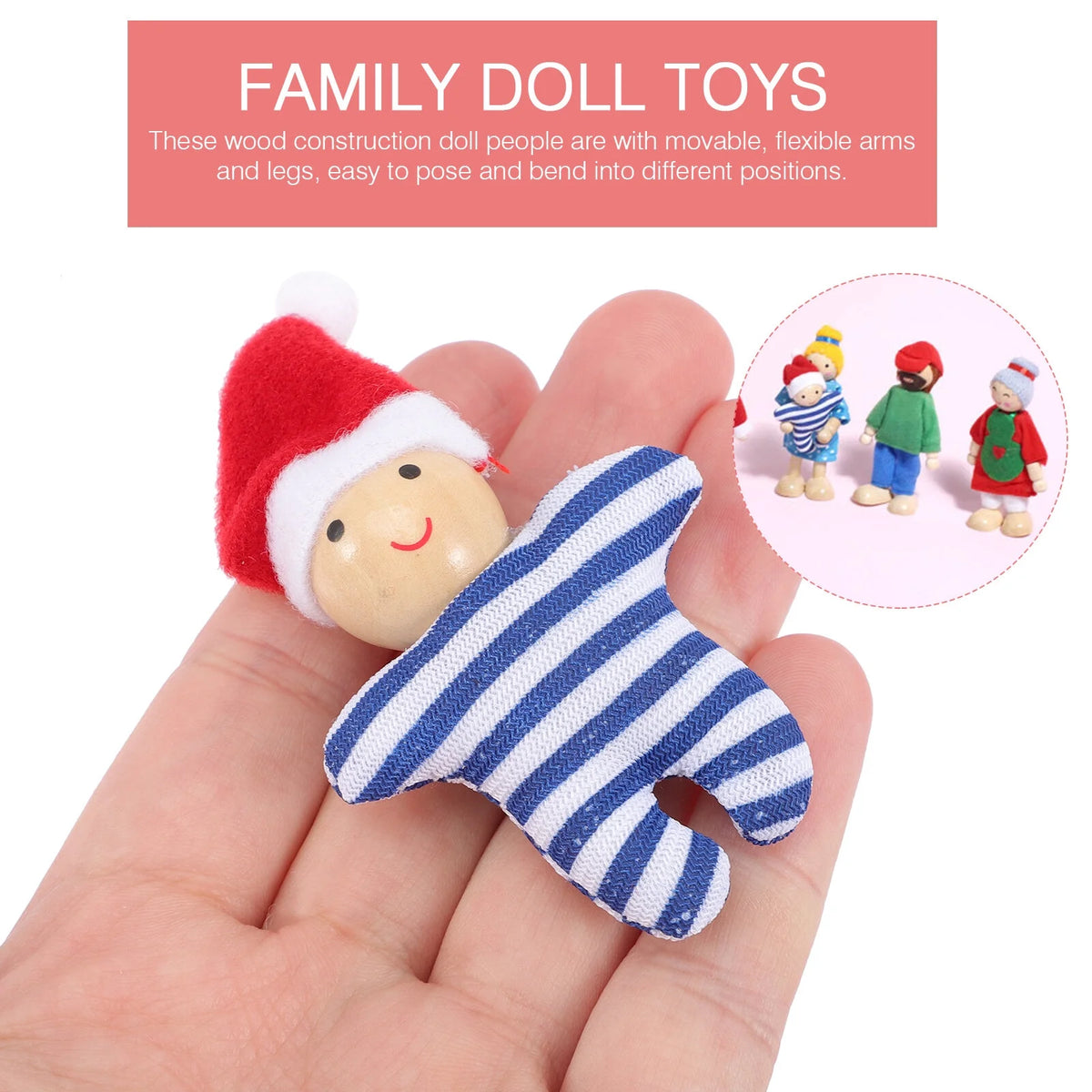 7 Pcs Wooden Dolls Playset K1352