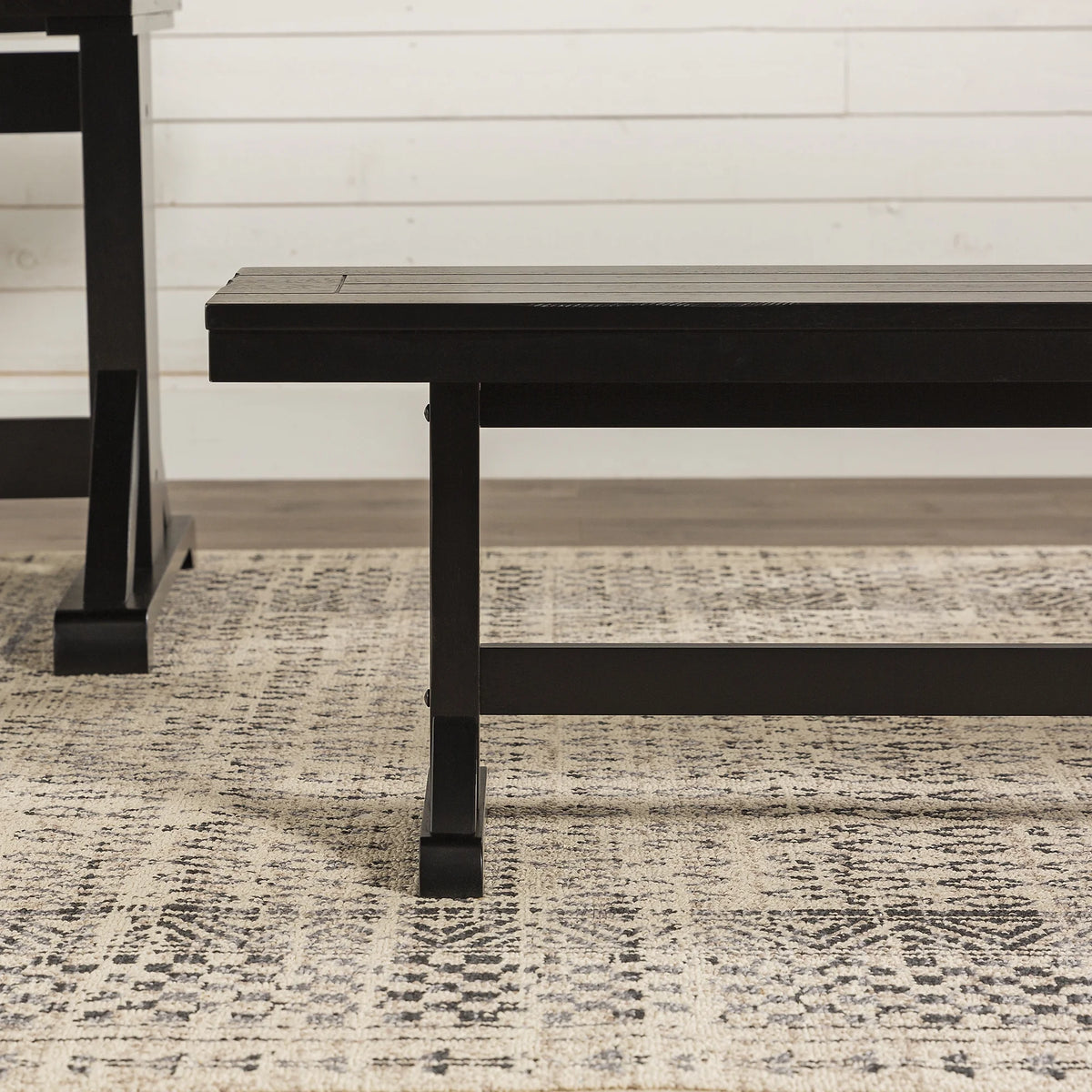 Antique Black Wood Bench I993