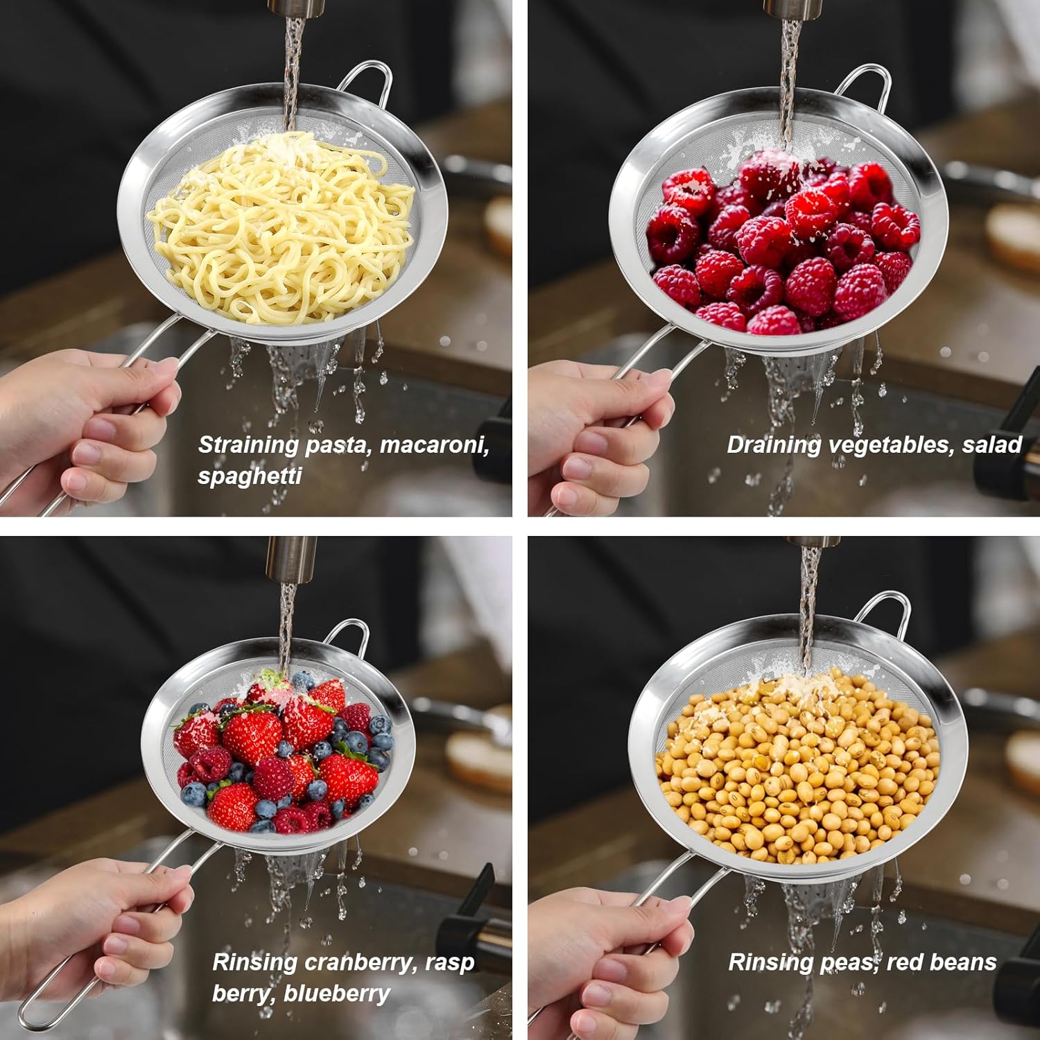 Stainless Steel Fine Mesh Colander Sieve W2170