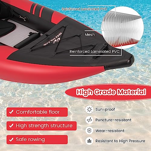 2-person Inflatable Kayak with Aluminium Oars, EVA Padded Seat, Hand Pump, Carry Bag D108932