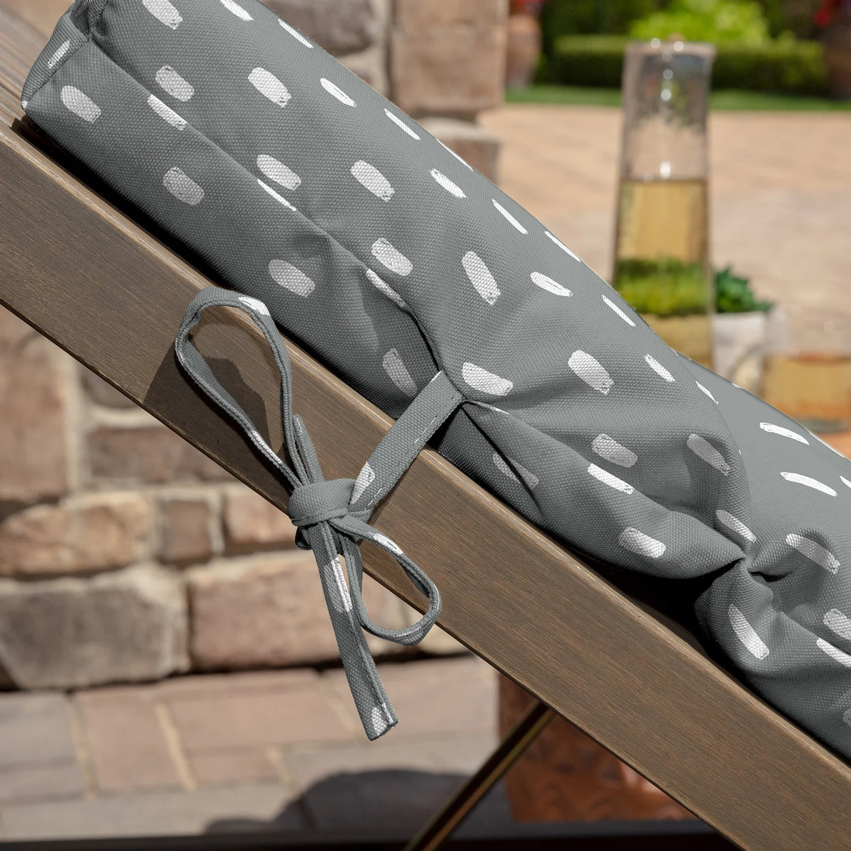 Outdoor Chaise Cushion 72 x 21, Stone Grey Dot V23461