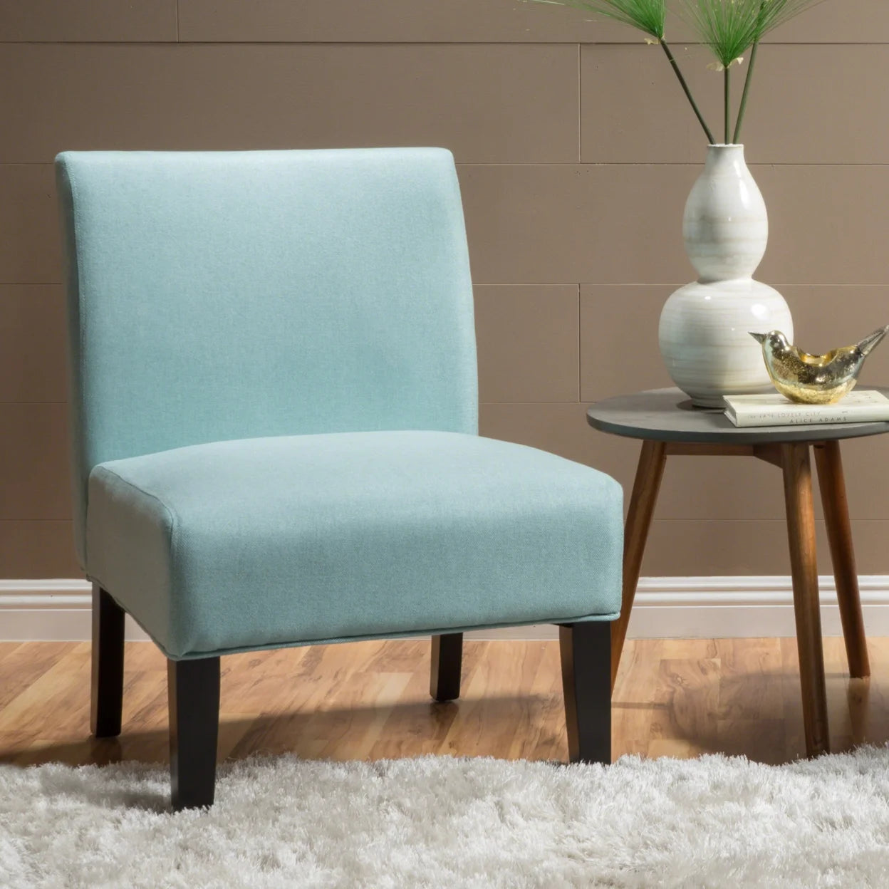 Gray Fabric Slipper Accent Chair R3359