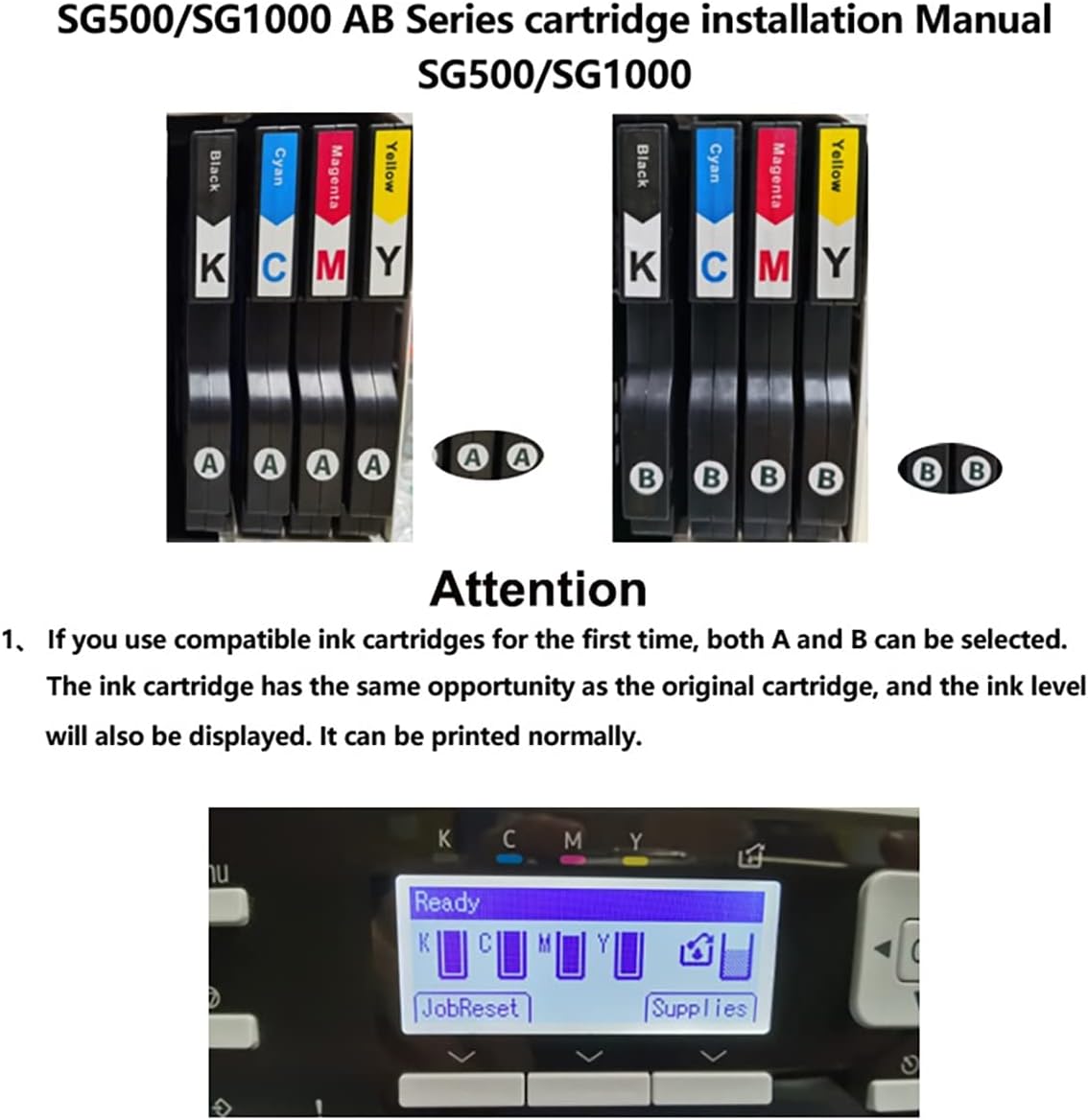 Sublimation Ink Cartridge 4-Pack for Sawgrass Virtuoso SG500 SG1000 Printer E9574
