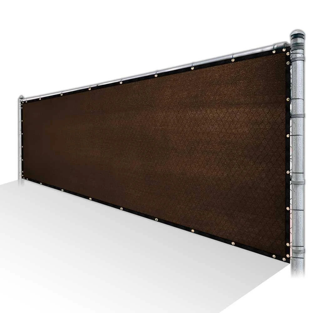 Brown Privacy Fence Screen Mesh Cover with Reinforced Grommets Z46337