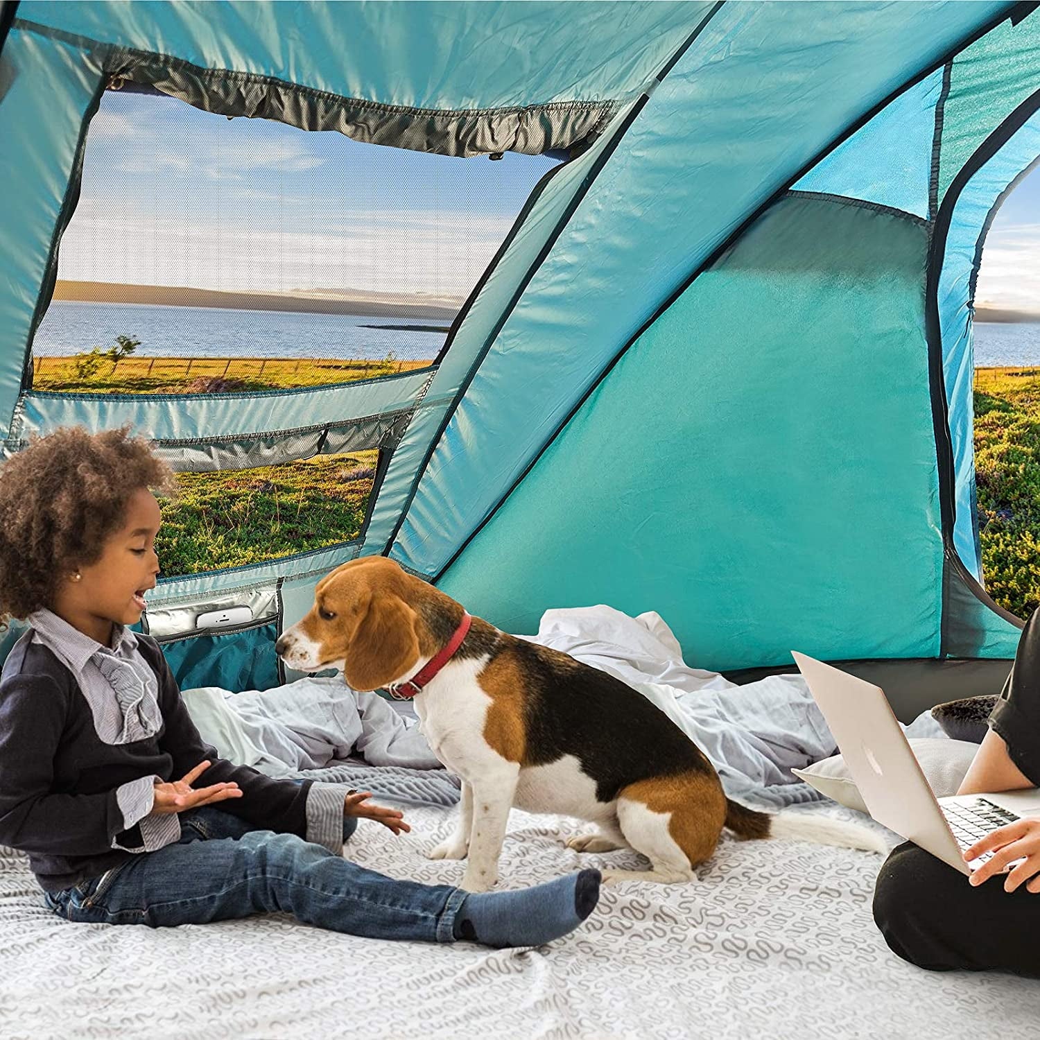 Blue Waterproof Pop Up Tent for Camping B437