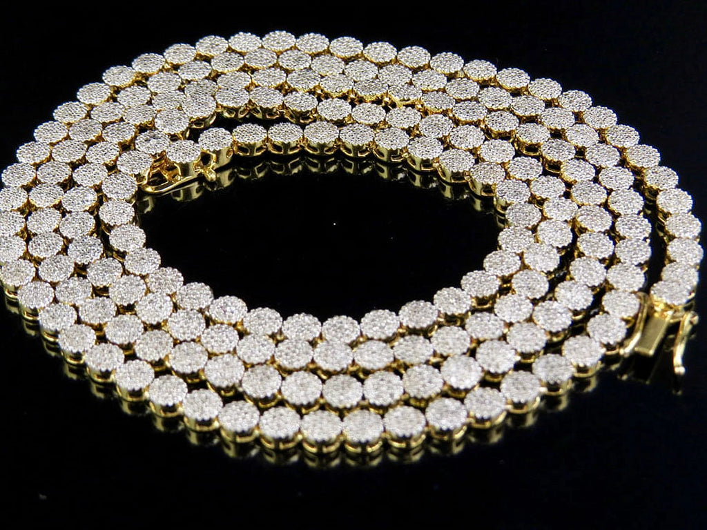 10K Yellow Gold Diamond Pave Chain Necklace I18086