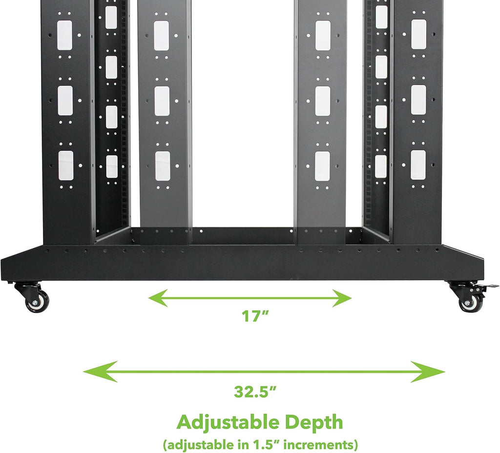 42U 4-Post Open Frame Server Rack Black J49705