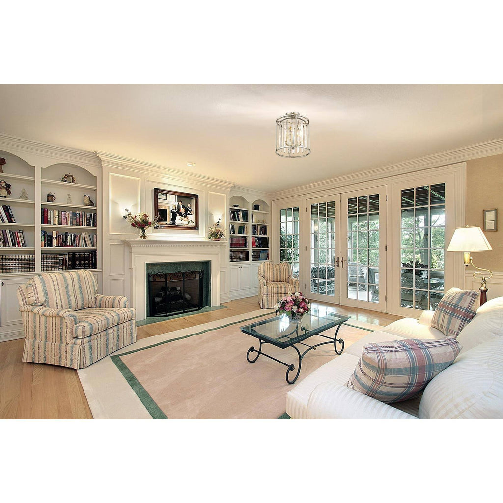 Bronze 3 Light Semi Flush Mount C2065