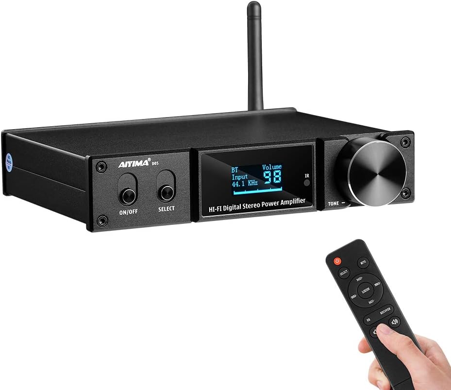 Bluetooth 5.0 Power Amplifier 120Wx2 Stereo 2.1 CH Class D Amp with Remote Pack of 2 I956138