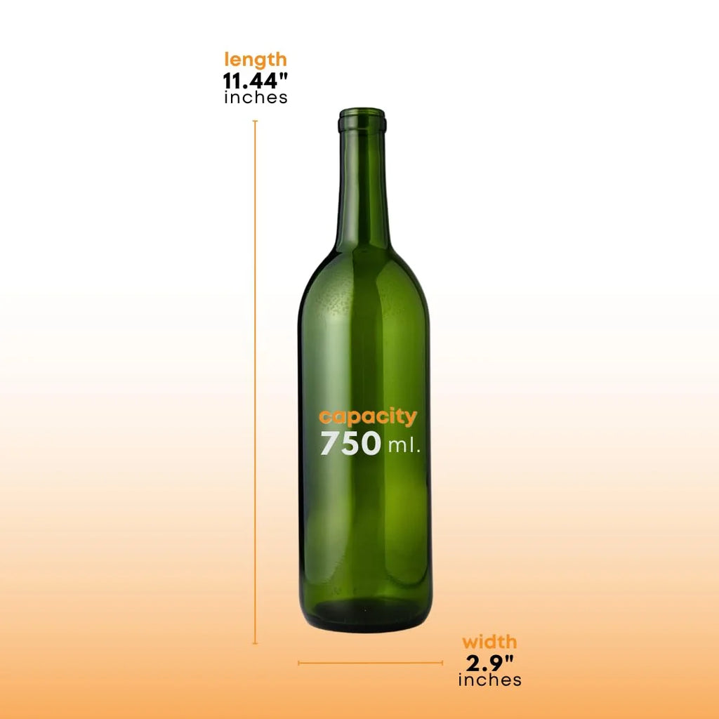 750 Ml Green Wine Bottles (Pack Of 12) S413933