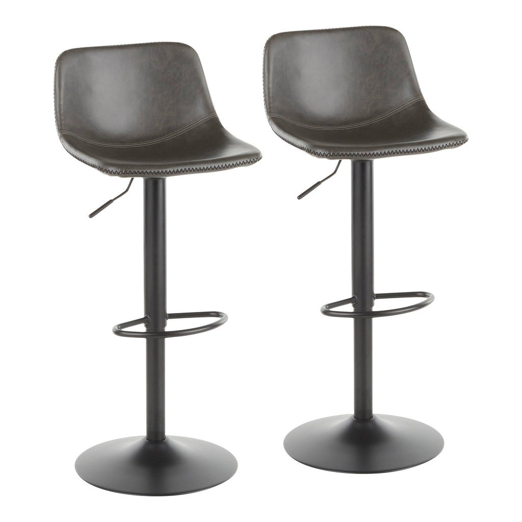Set of 2 Brown Faux Leather Bar Stool V422924