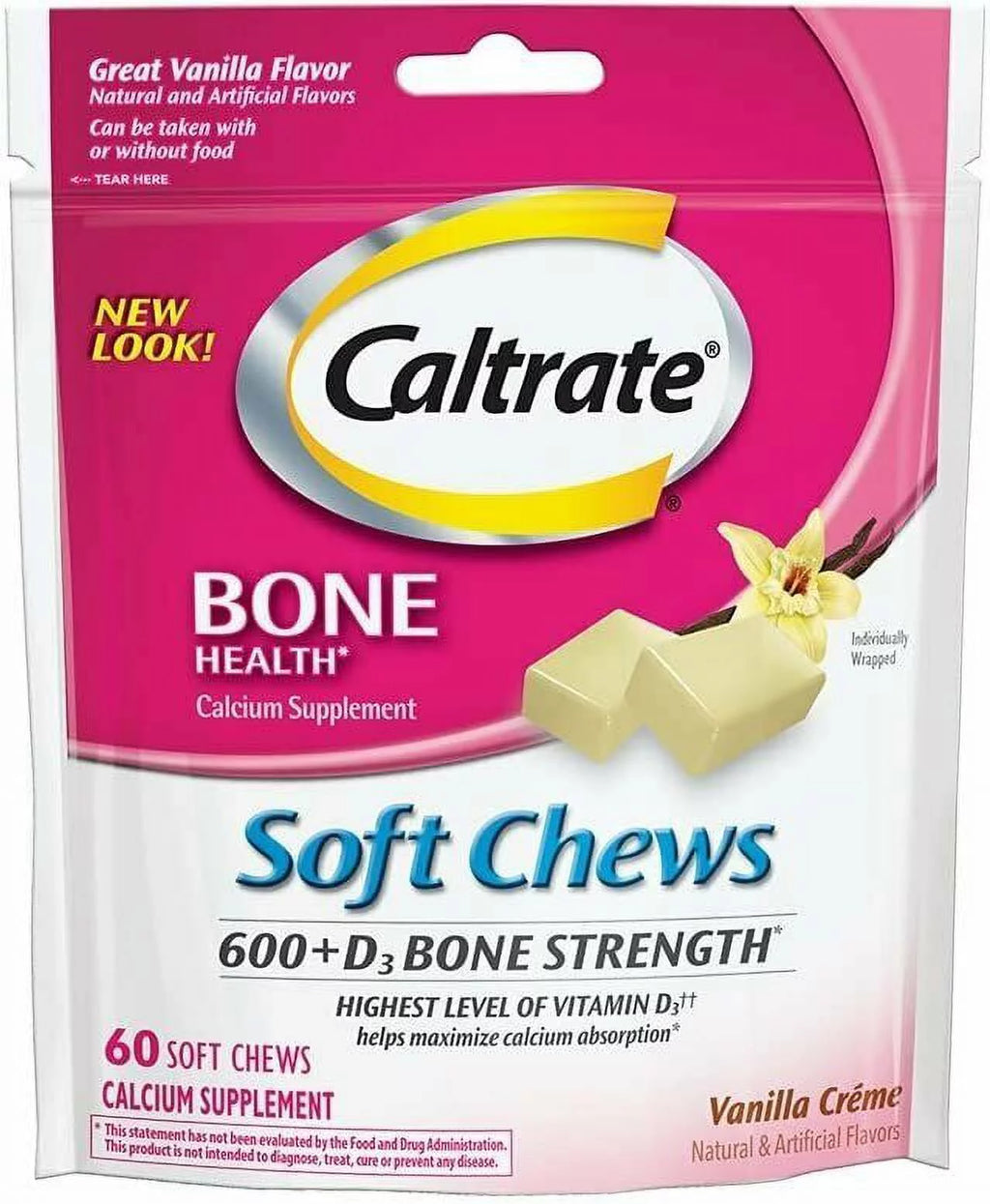 5 Pack Calcium Vitamin D Soft Chews Vanilla Creme 60 Each J302