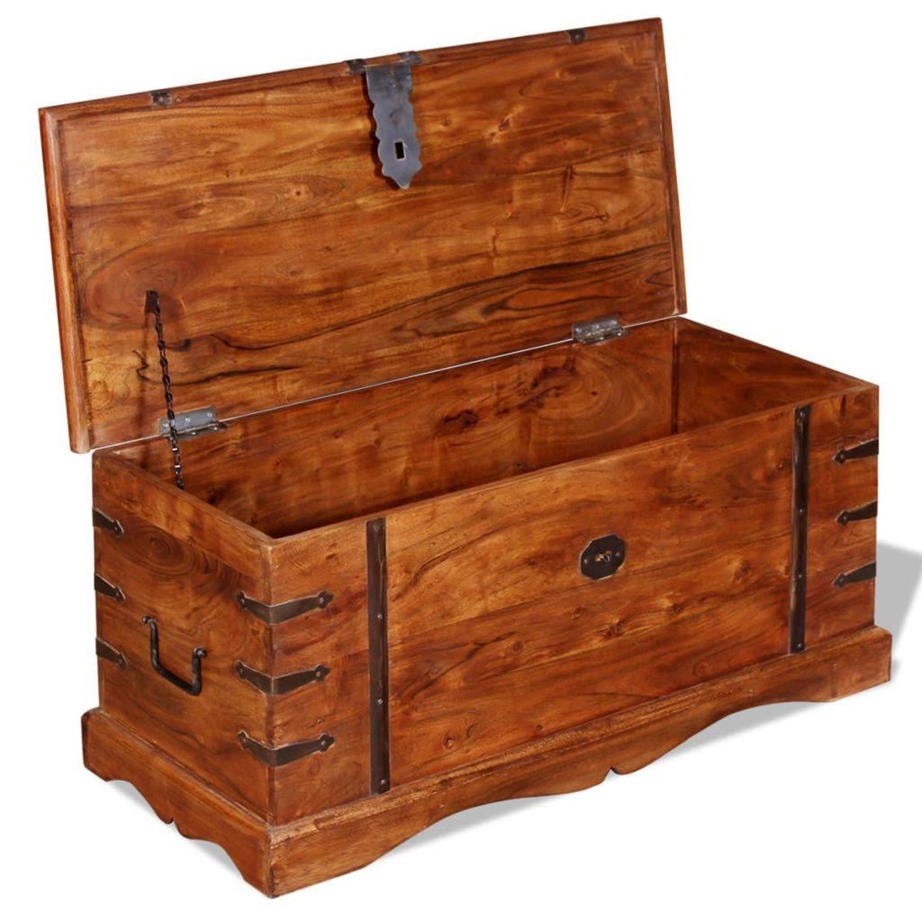 2 Piece Acacia Wood Storage Chest Set R45399