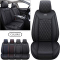 Black-White Waterproof Leather Car Seat Covers Full Set Y894